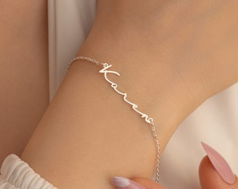 Name Bracelet, Personalized Name Bracelet, 925 Silver Minimal Bracelet, Christmas Gift, Layering Bracelet, Personalized Jewelry, Custom Gift