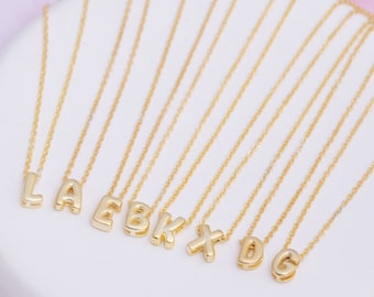 3D Bubble Letter Necklace: Personalized Initial Jewelry