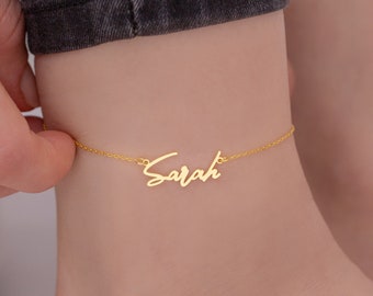 Custom Name Anklet: 925 Sterling Silver Personalized Initial Anklet