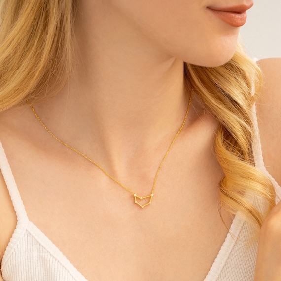 Sterling Silver Zodiac Constellation Necklace: Birthday Gift