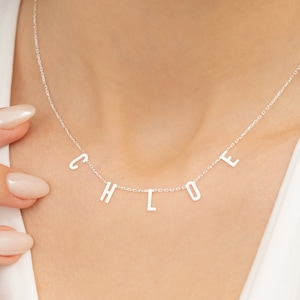 Collar inicial, Joyería personalizada, Regalo personalizado, Collar de letras, Collar con nombre de oro, Regalo para mamá, Regalos de Navidad minimalistas