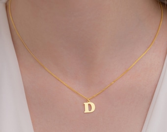 Dainty Initial 925 Sterling Silver Necklace: Personalized Letter Pendant