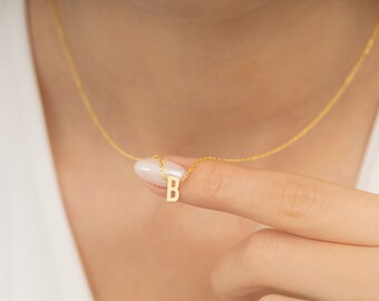 Custom Initial Necklace: Sterling Silver, Personalized Letter Jewelry