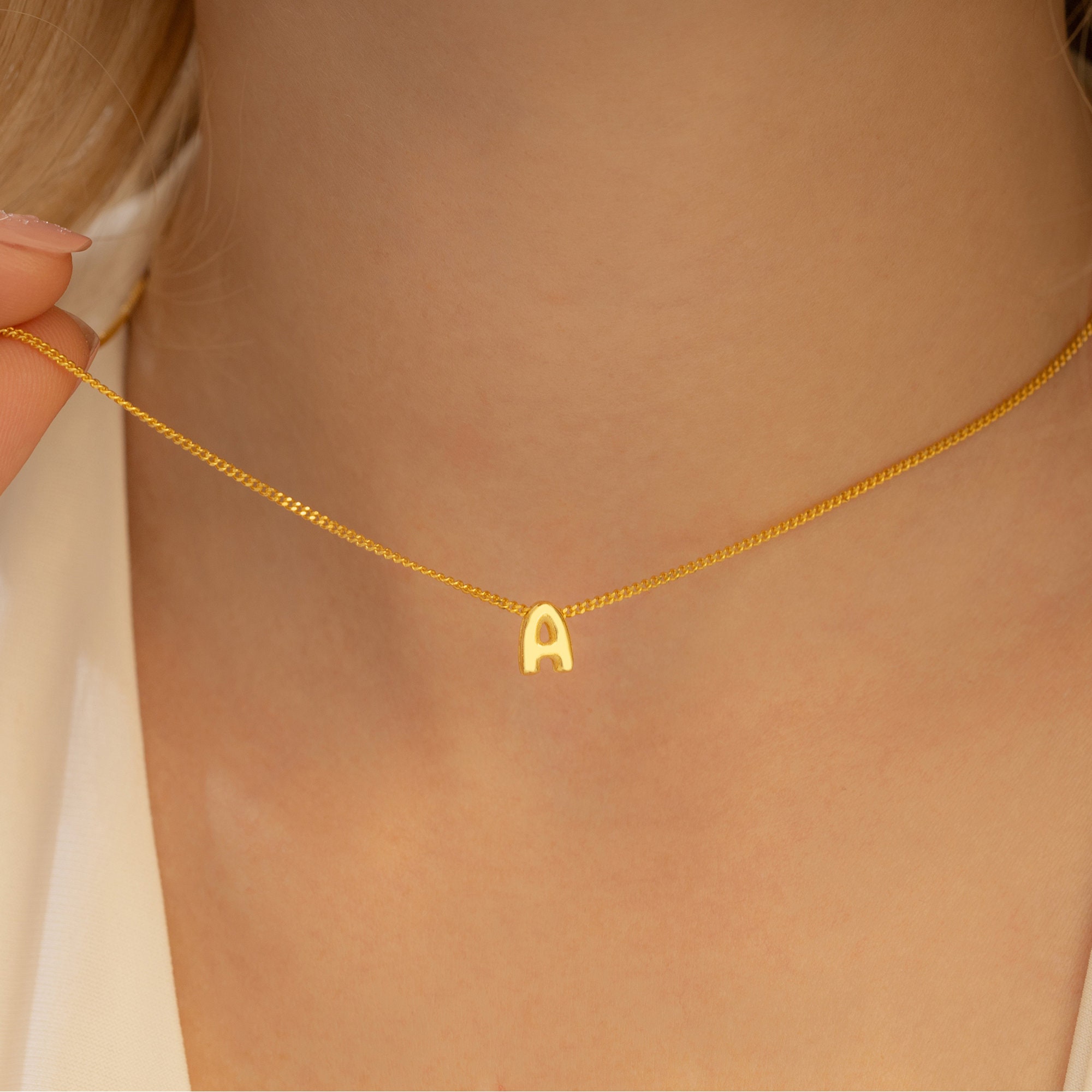 3D Bubble Letter Necklace - Personalized Initial Jewelry | Unique Christmas Gift for Her
