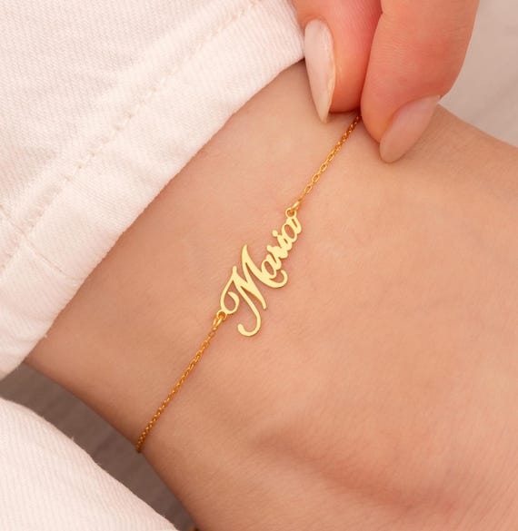 Personalized Name Anklet: Dainty 925 Sterling Silver, Custom Gold