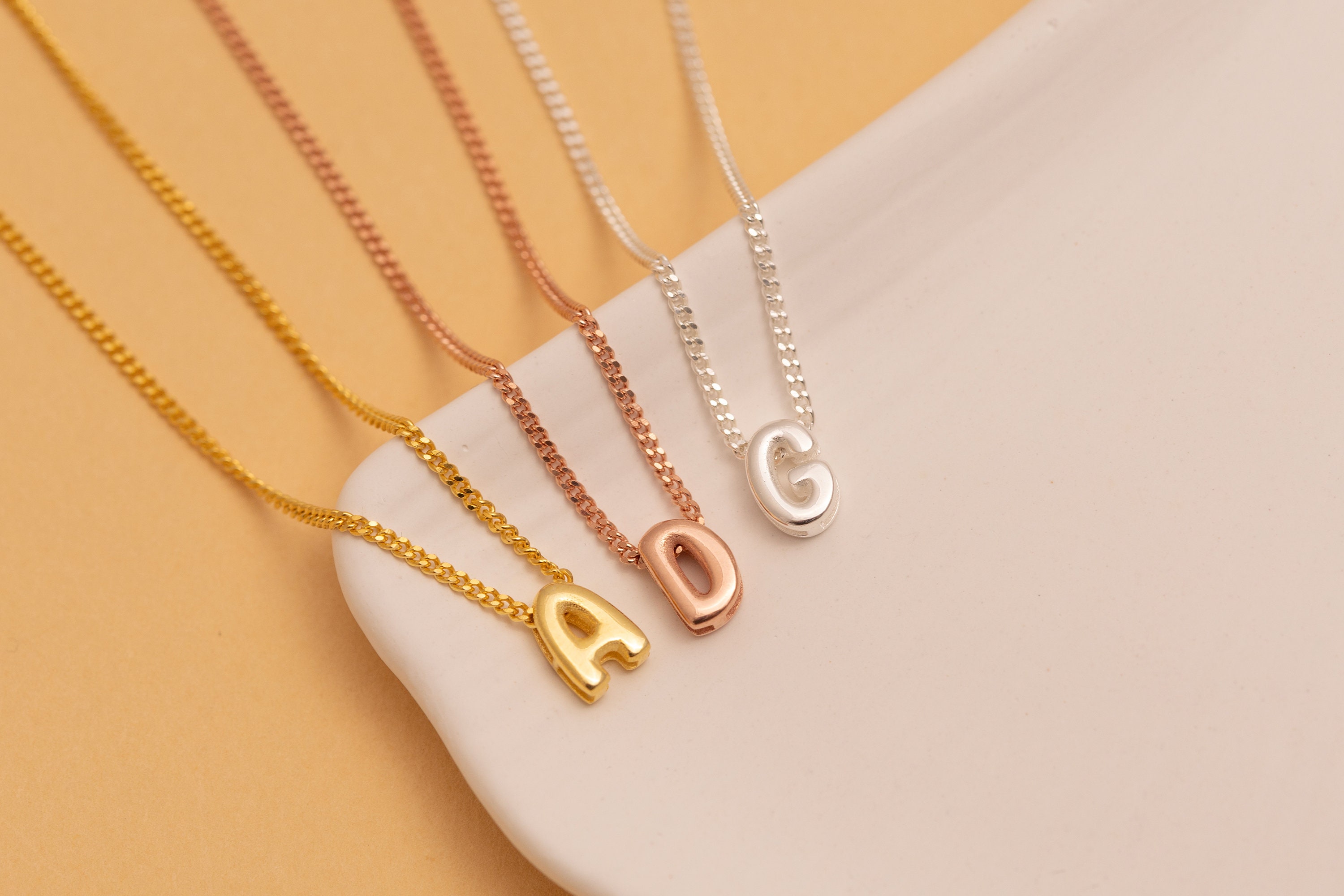 3D Bubble Letter Necklace - Personalized Initial Jewelry | Unique Christmas Gift for Her