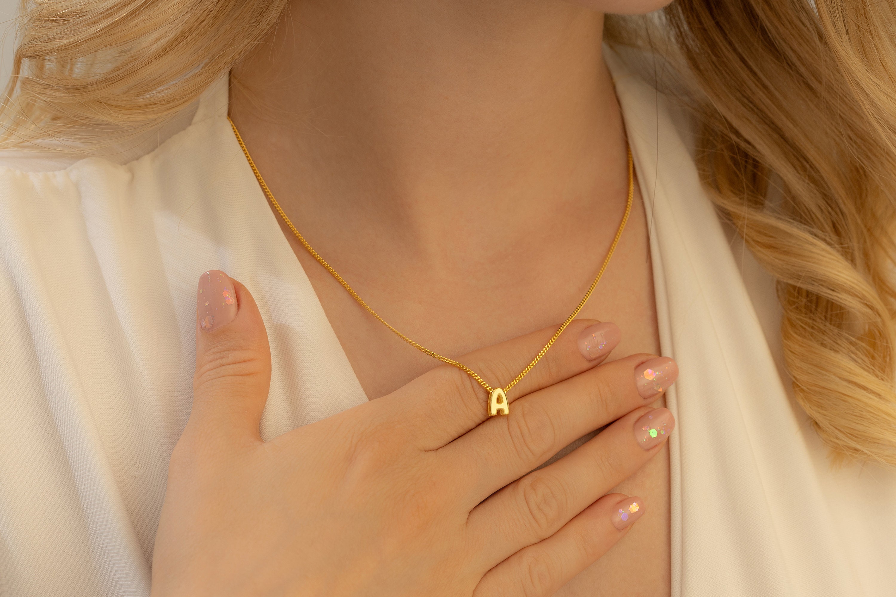 3D Bubble Letter Necklace - Personalized Initial Jewelry | Unique Christmas Gift for Her