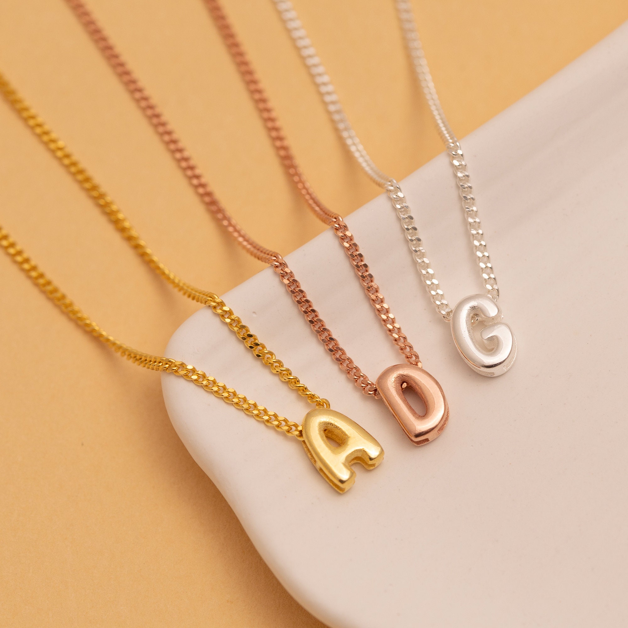 3D Bubble Letter Necklace - Personalized Initial Jewelry | Unique Christmas Gift for Her