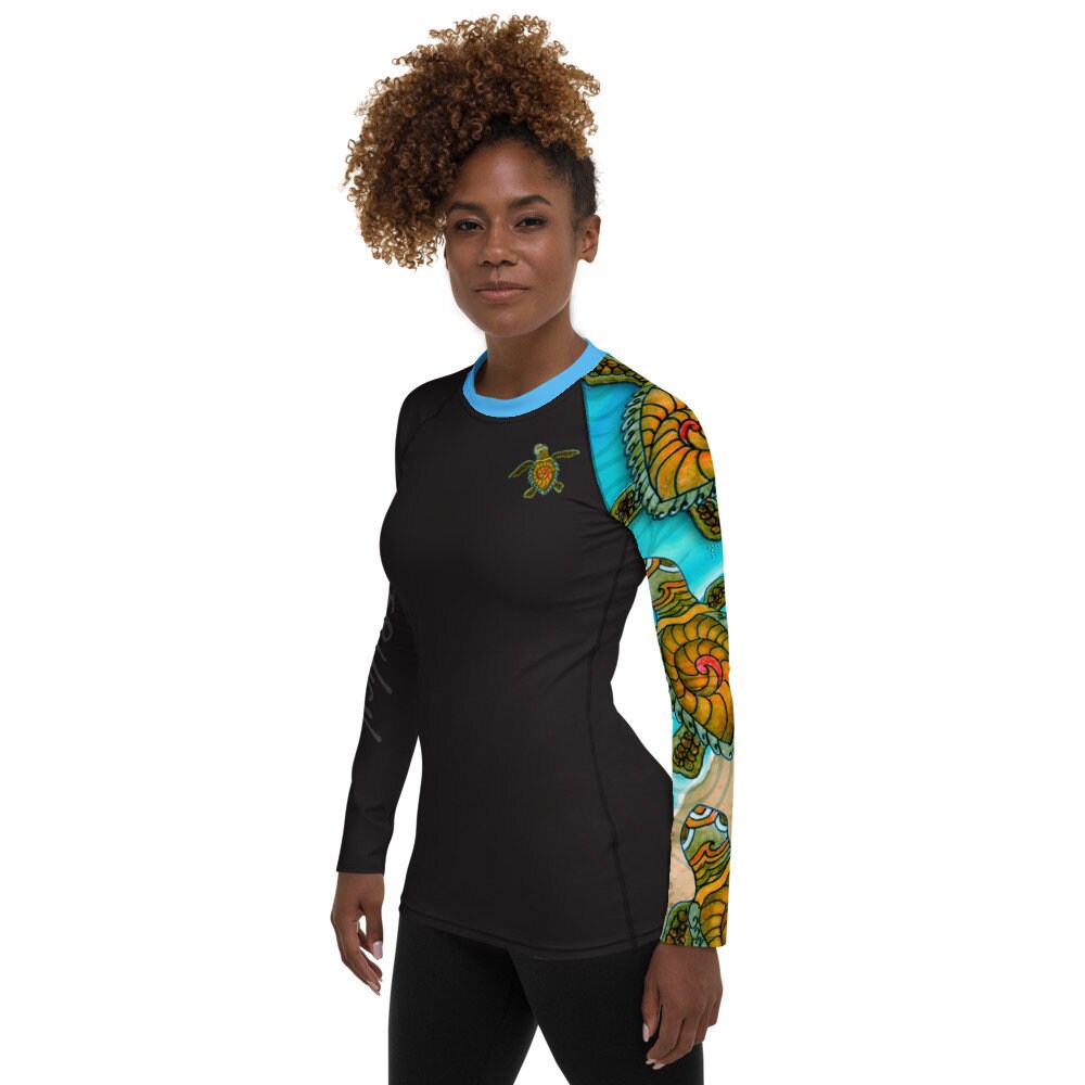 Turtle Rash Guard Sea Turtle High Women's Rash Guard - Etsy