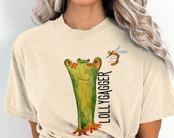 Lollygagging Frog Comfort Farben Shirt, lustiges Meme Tee
