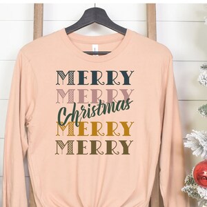 Frohe Weihnachten Shirt, Merry Merry Merry, Weihnachtshemd, Weihnachtsgeschenk, Retro Weihnachtshemd