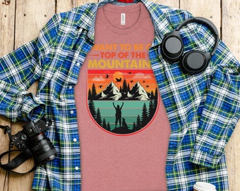 T-shirt de randonnée en montagne, cadeau de plein air, t-shirt en coton et toile Bella