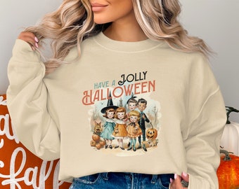 Vintage Graphic Halloween Sweatshirt, Spooky Crewneck