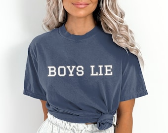 Boys Lie Graphic Tee, Oversized Cotton Streetwear T-Shirt