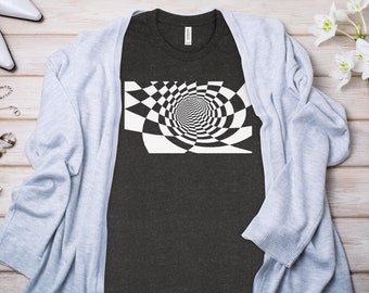 Optical Illusion tee,Comfy and Trendy Summer Tee, High Quality %100 Cotton T-Shirt, Oversized Aesthetic Streetwear Style Tee