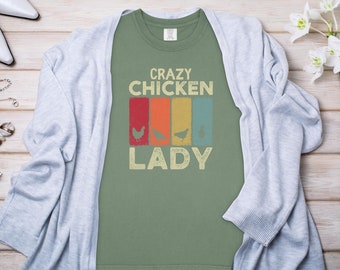 Maglietta vintage da donna con pollo al tramonto, divertente regalo per proprietari di polli