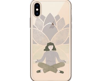 Lotus Pose iPhone Case, Inspirational Yoga Design