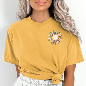 Hispanic Heritage Month T-Shirt, Latina Flags Sunflower, Comfort Colors