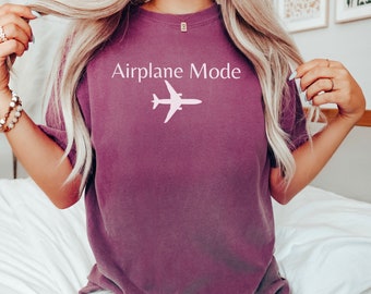 Camiseta de modo avión / Camiseta de vacaciones, corte relajado