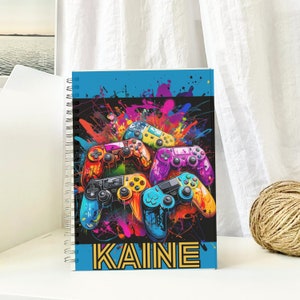 Personalized Gamer notebook, Spiral Video Game Controller Notebook wih name, Back to School, Personalized Gift, Gamer Gift, Video Game Gift