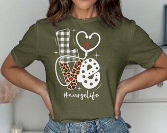 Nurse Life T-Shirt, Love Stethoscope Graphic Tee