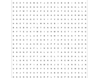 Word search horse breeds printable instant download PDF