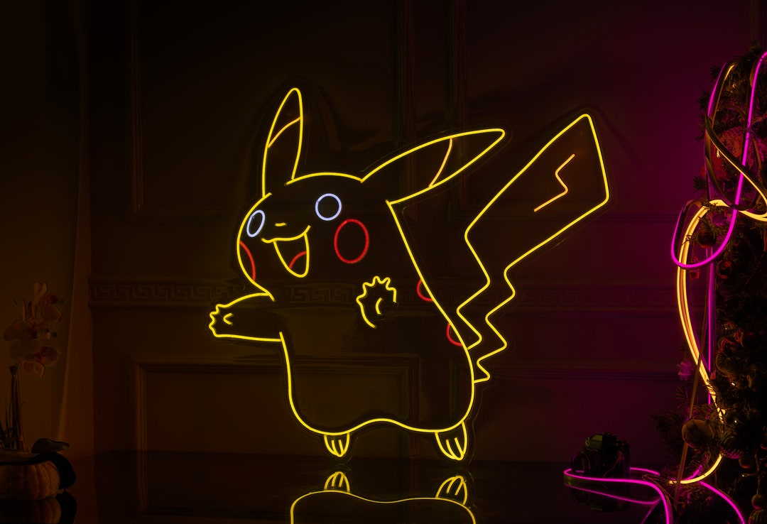 Letrero de neón de anime / Letrero de neón LED de Pikachu / Decoración ...