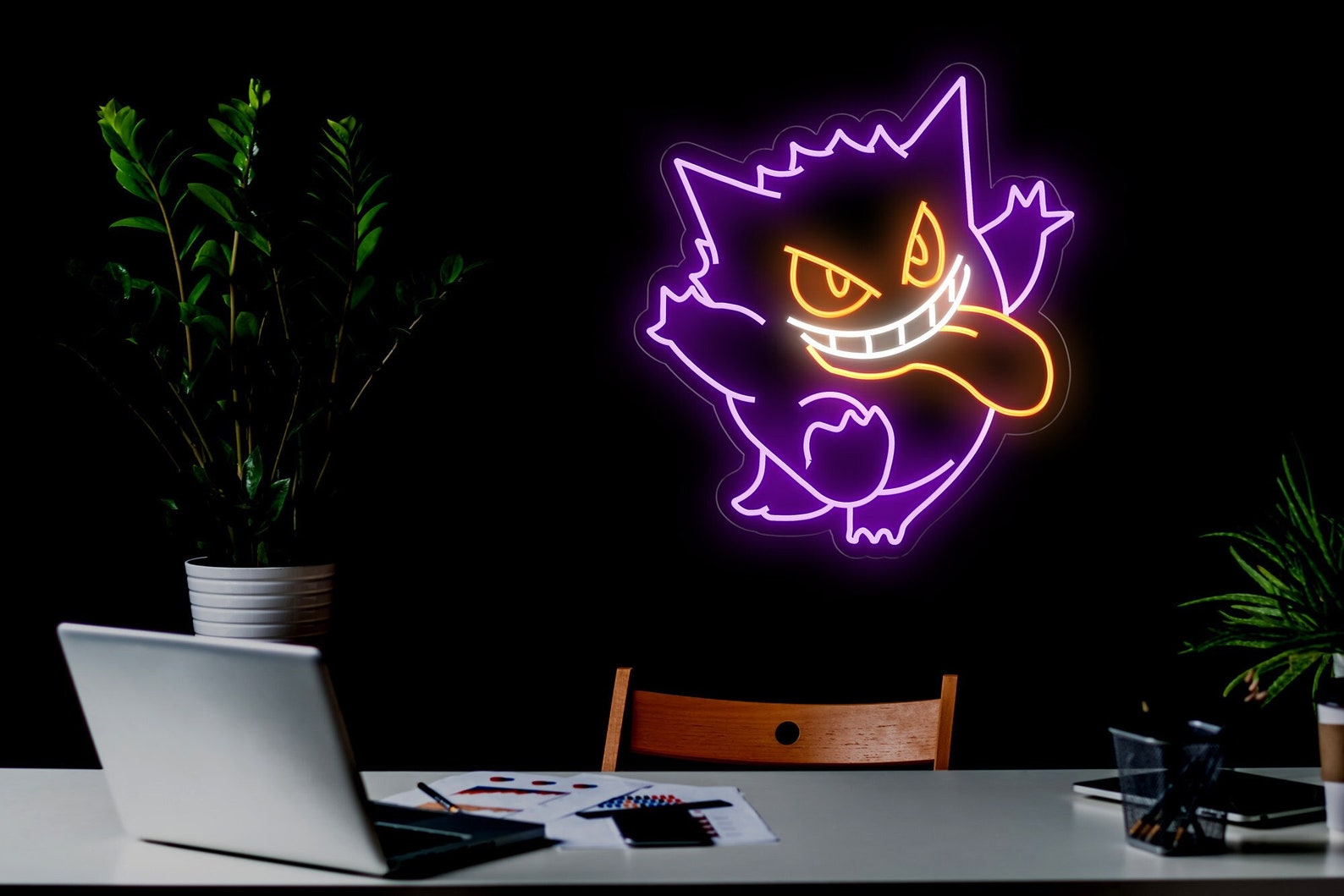 Gengar Neon Sign LED Neon Sign Anime Neon Sign Game Room Neon Kids Room