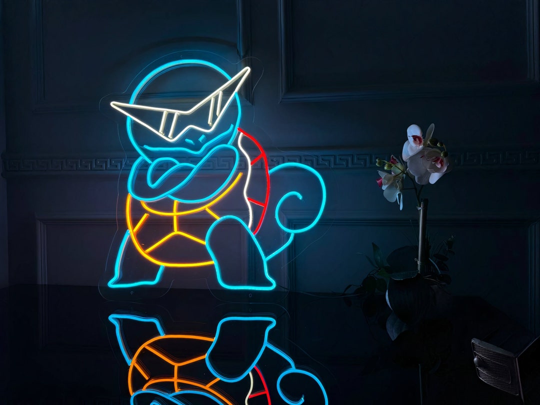 Squirtle Neon Sign Anime LED Neon Sign Pokemon Neon Sign Led Wall Light