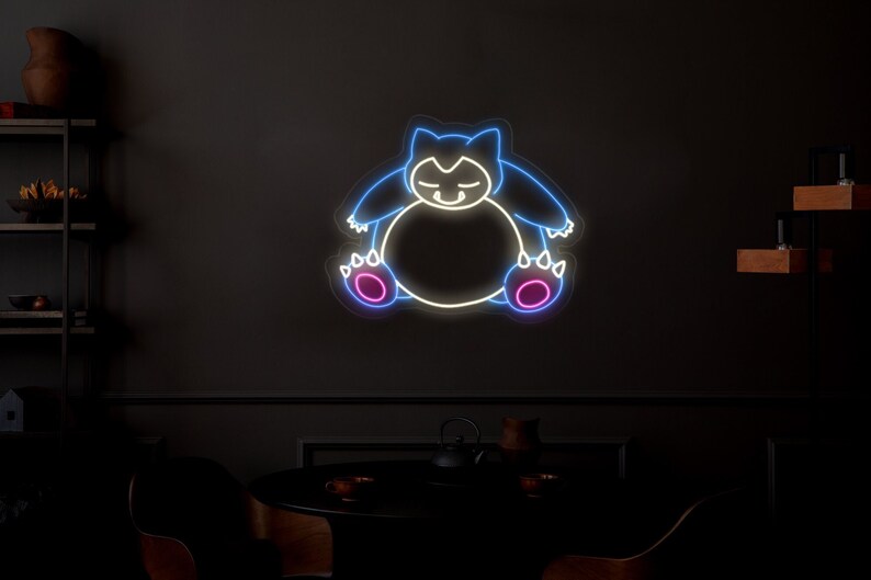 Snorlax Neon Sign Pokemon LED Neon Sign Anime Neon Sign Neon Birthday