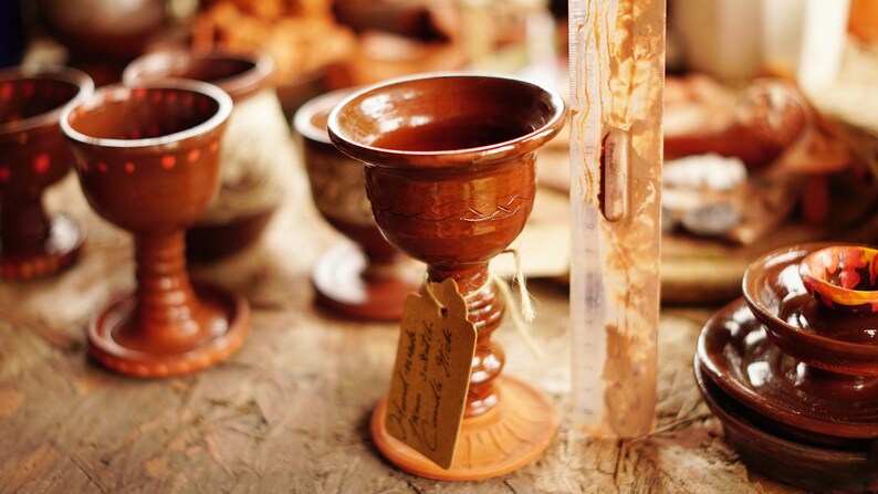 Celtic knots candle holder Large candlestick thrown on potter's wheel image 2