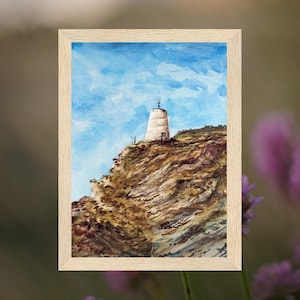 Zatoka Rybacka w Kornwalii | Oprawiony wydruk mojej akwareli | Autor: Karn Kreft