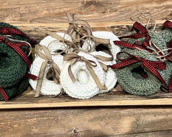 Hand knitted Christmas ornaments