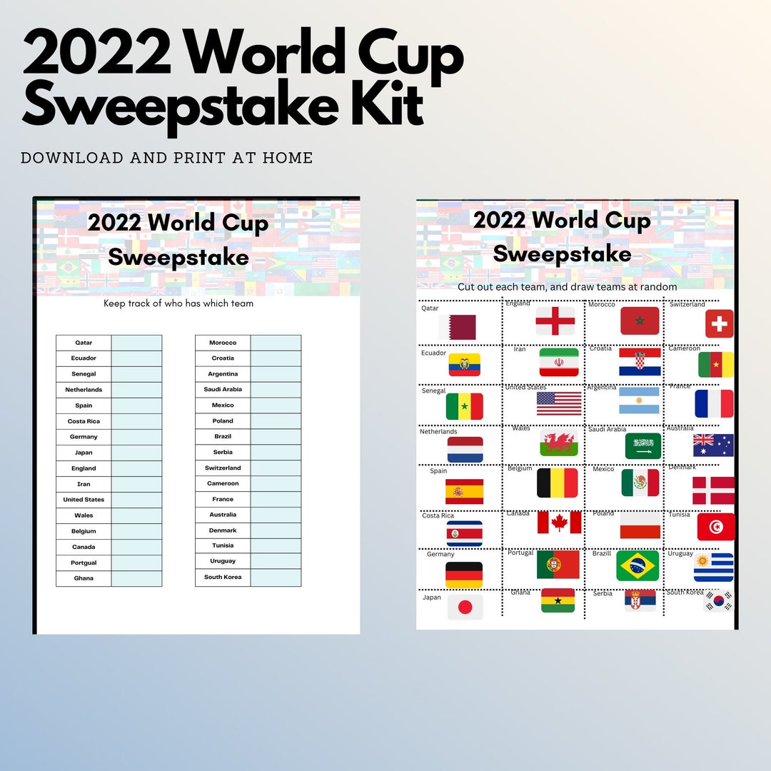 2022 World Cup Sweep Stake Football