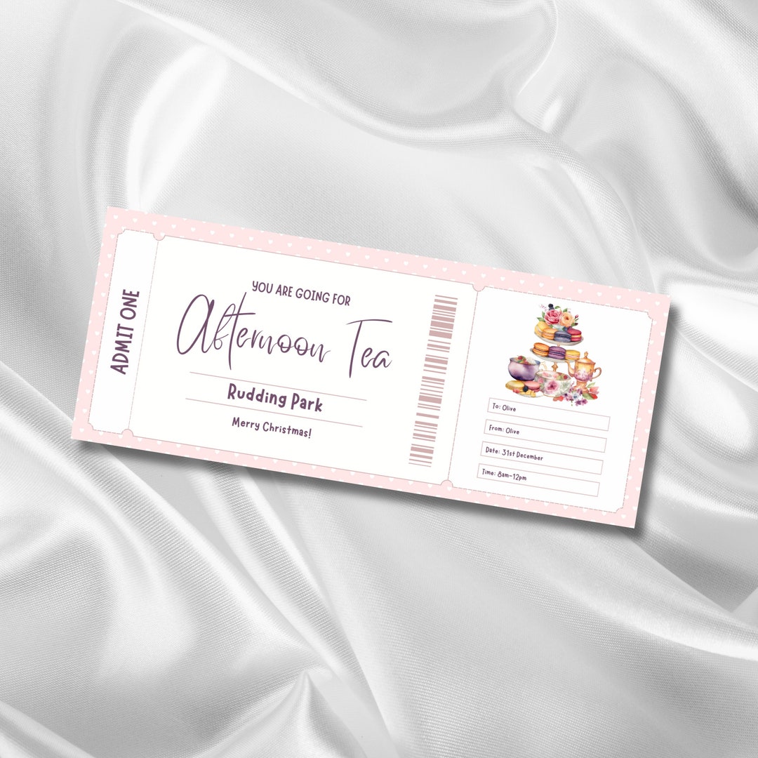 Afternoon Tea Gift Voucher, High Tea Voucher, Cream Tea Voucher