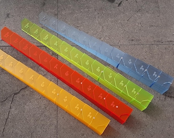 Acrylic Wargaming Movement Rulers set 2-12" (11)