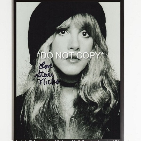 Stevie Nicks Signed Photo FRAMED Autographed Fleetwood Mac Picture Replica Christmas Gift idea/ Birthday Gift/ Anniversary / Valentine Gift!