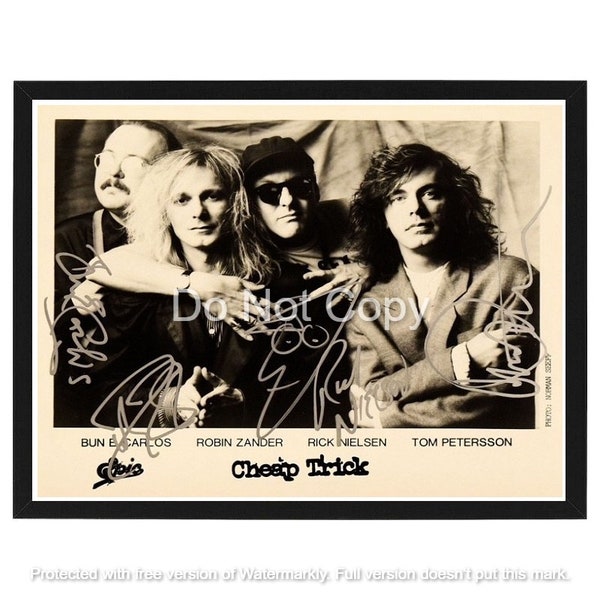 Cheap Trick Signed Photo, FRAMED Autographed Picture Replica Christmas Gift / Birthday Gift / Anniversary Gift/ Valentine Gift Idea!!