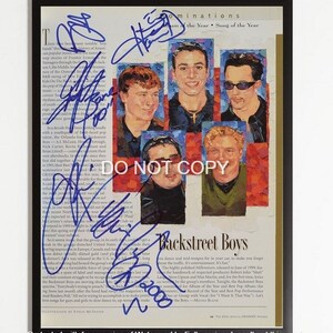 Backstreet Boys Signed Program, FRAMED Autographed Program Replica Christmas Gift / Birthday Gift / Anniversary Gift/ Valentine Gift Idea