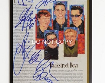 Backstreet Boys Signed Program, FRAMED Autographed Program Replica Christmas Gift / Birthday Gift / Anniversary Gift/ Valentine Gift Idea