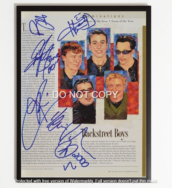 Backstreet Boys Signed Program FRAMED Autographed Program -  Portugal