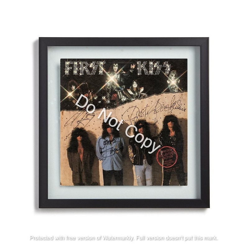 Kiss Signed First Album Kiss Autographed Album Record LP Cover Replica Christmas Gift / Birthday Gift / Valentine Gift Idea image 1