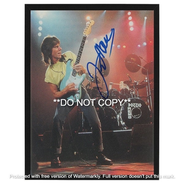Jeff Beck Signed Photo Picture FRAMED Autographed REPLICA PRINT - Birthday Gift/ Anniversary / Valentine Gift Idea