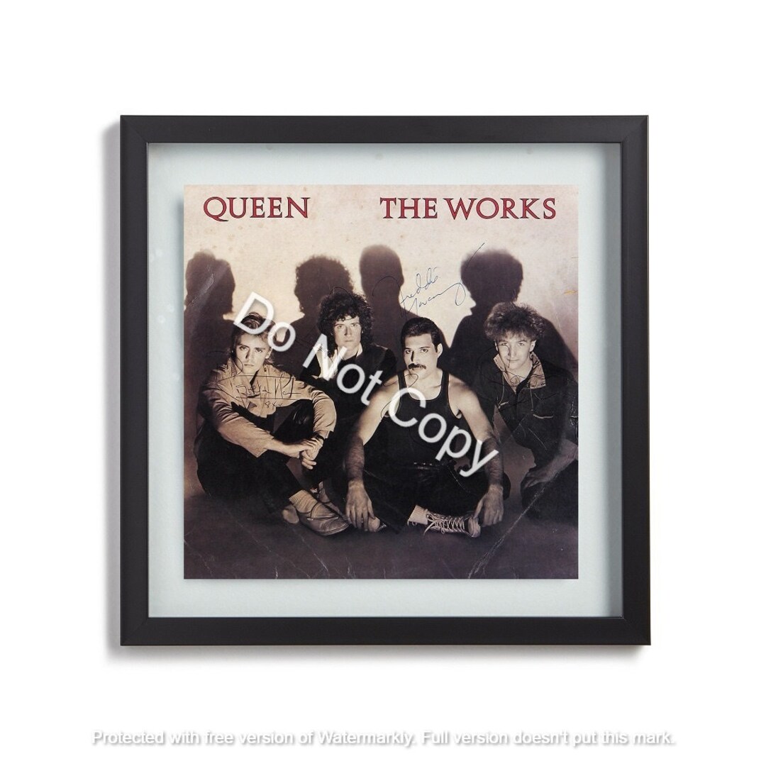Queen Band Signed the Works Album Autographed Vinyl Record LP Cover