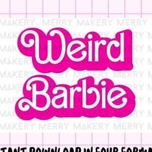 weird barbi svg png jpf pdf | pink clipart digital instant download