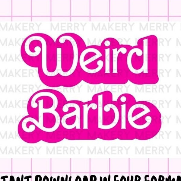weird barbi svg png jpf pdf | pink clipart digital instant download