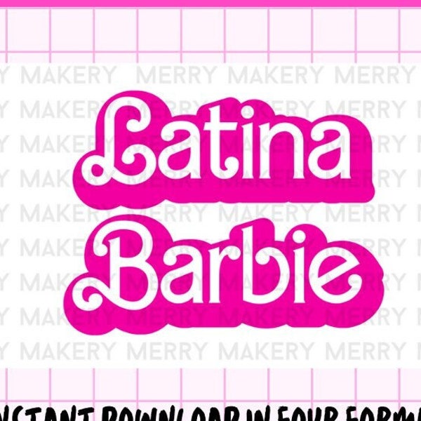 latina barbi svg png jpf pdf | pink clipart digital instant download