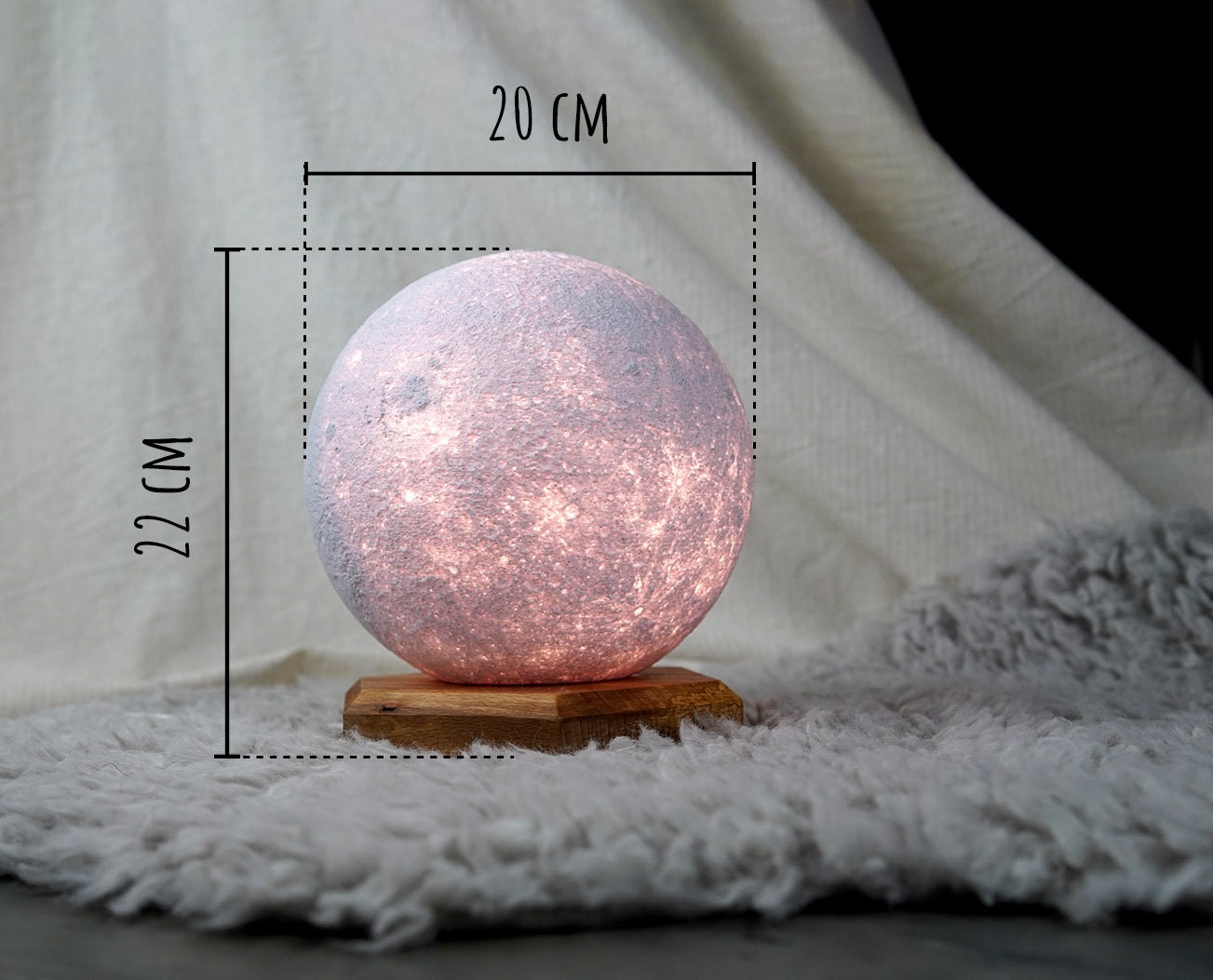 Nuvance - Lampe de Table 3D Moon Lamp - 18 cm - Wit Chaud - Lampe Lune -  Lampe Lune 