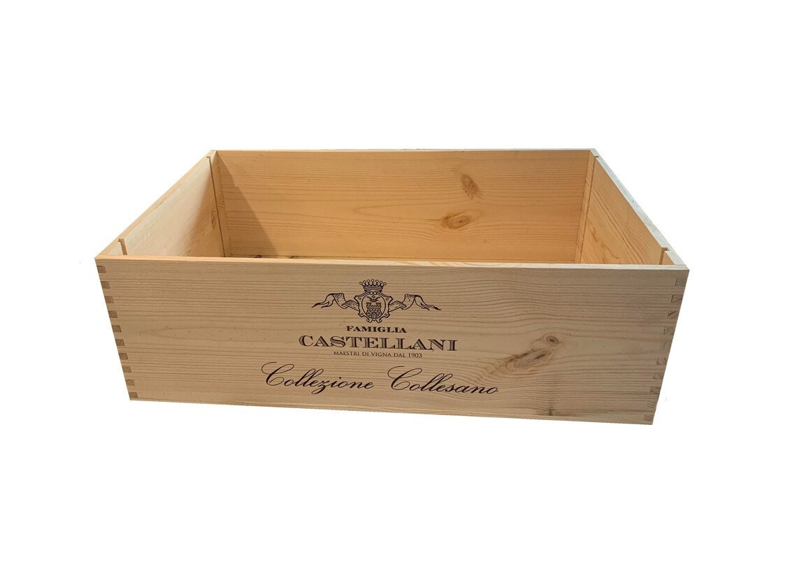 Customizable 12 Btl Italian Wine Crate, Rustic Wedding Decor, Gift Card