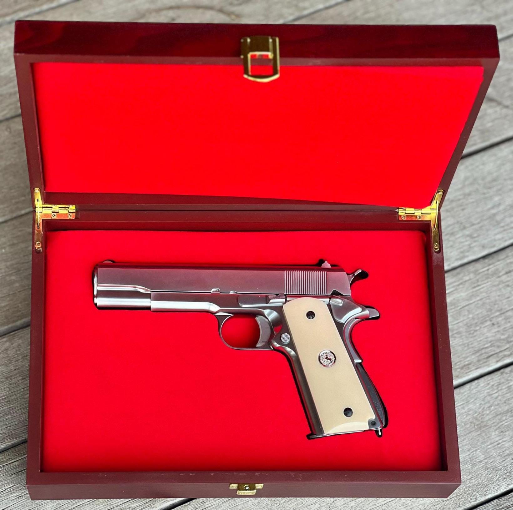 Colt M1911 専用 高級木製化粧箱 GUNケース (RedModel)
